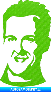 Samolepka Silueta Michael Schumacher levá 3D karbon zelený kawasaki