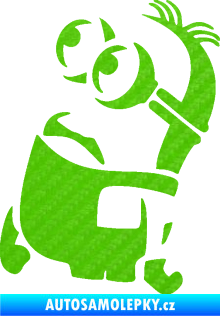 Samolepka Mimoň 001 levá 3D karbon zelený kawasaki