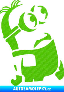 Samolepka Mimoň 001 pravá 3D karbon zelený kawasaki