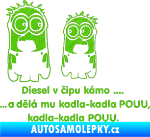 Samolepka Mimoňi 3D karbon zelený kawasaki