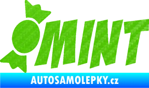 Samolepka Mint bonbón 3D karbon zelený kawasaki