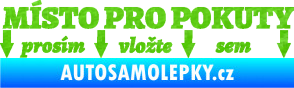 Samolepka Místo pro pokuty nápis na přední sklo 3D karbon zelený kawasaki