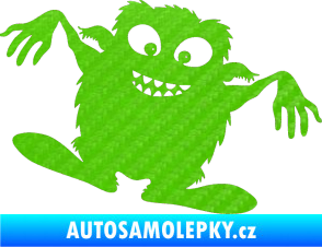 Samolepka Monstrum 001 pravá 3D karbon zelený kawasaki
