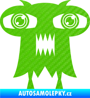 Samolepka Monstrum 003 levá 3D karbon zelený kawasaki