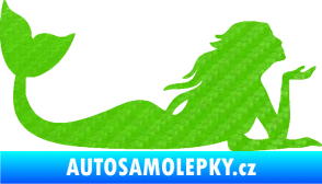 Samolepka Mořská panna 004 pravá 3D karbon zelený kawasaki