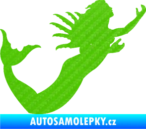 Samolepka Mořská panna pravá siréna 3D karbon zelený kawasaki