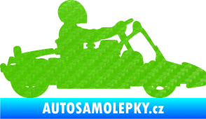 Samolepka Motokára 001 pravá 3D karbon zelený kawasaki