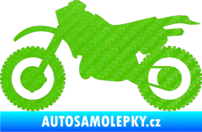 Samolepka Motorka 003 levá 3D karbon zelený kawasaki