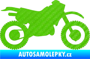 Samolepka Motorka 003 pravá 3D karbon zelený kawasaki