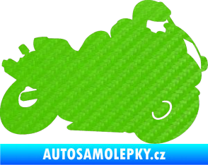 Samolepka Motorka 006 pravá silniční motorky 3D karbon zelený kawasaki