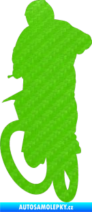 Samolepka Motorka 018 levá motokros 3D karbon zelený kawasaki