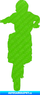Samolepka Motorka 021 pravá motokros 3D karbon zelený kawasaki