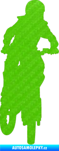 Samolepka Motorka 022 pravá motokros 3D karbon zelený kawasaki