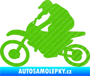 Samolepka Motorka 031 levá motokros 3D karbon zelený kawasaki