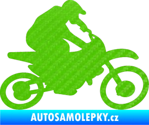 Samolepka Motorka 031 pravá motokros 3D karbon zelený kawasaki