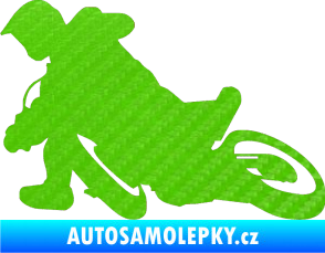 Samolepka Motorka 039 levá motokros 3D karbon zelený kawasaki