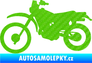 Samolepka Motorka 046 levá 3D karbon zelený kawasaki