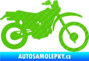 Samolepka Motorka 046 pravá 3D karbon zelený kawasaki