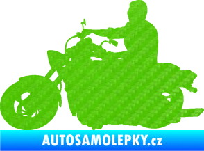 Samolepka Motorka 049 levá 3D karbon zelený kawasaki