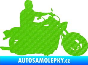 Samolepka Motorka 049 pravá 3D karbon zelený kawasaki