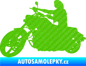 Samolepka Motorka 050 levá 3D karbon zelený kawasaki