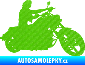 Samolepka Motorka 050 pravá 3D karbon zelený kawasaki