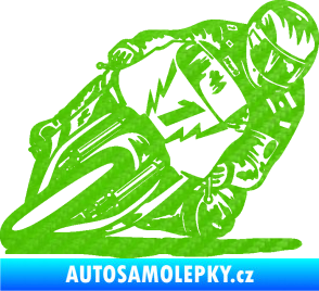 Samolepka Motorka 051 pravá 3D karbon zelený kawasaki