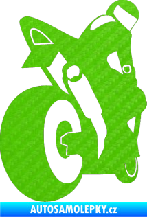 Samolepka Motorka 052 pravá 3D karbon zelený kawasaki
