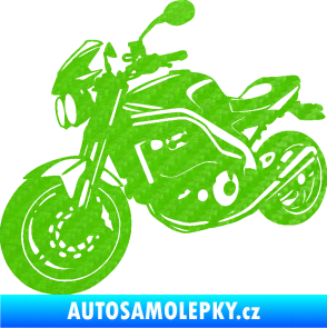 Samolepka Motorka 055 levá 3D karbon zelený kawasaki