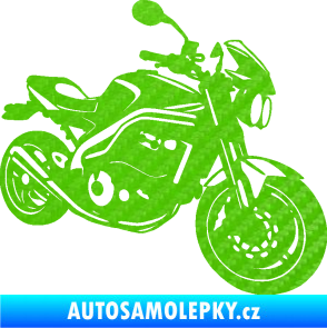 Samolepka Motorka 055 pravá 3D karbon zelený kawasaki