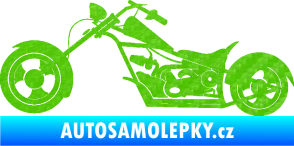 Samolepka Motorka chopper 001 levá 3D karbon zelený kawasaki