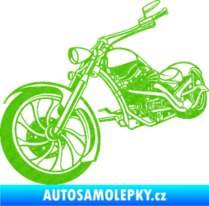 Samolepka Motorka chopper 002 levá 3D karbon zelený kawasaki