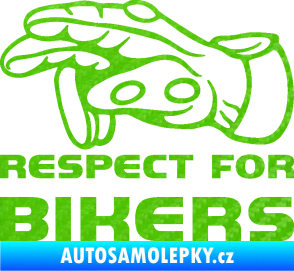 Samolepka Motorkář 014 levá respect for bikers 3D karbon zelený kawasaki