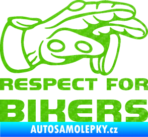 Samolepka Motorkář 014 pravá respect for bikers 3D karbon zelený kawasaki