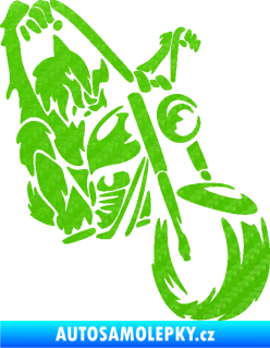 Samolepka Motorkář 015 pravá harley 3D karbon zelený kawasaki