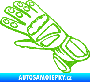 Samolepka Motorkářské rukavice 002 levá 3D karbon zelený kawasaki