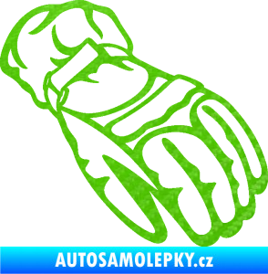 Samolepka Motorkářské rukavice 003 pravá 3D karbon zelený kawasaki