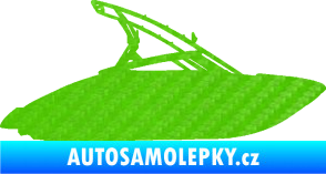 Samolepka Motorový člun 001 pravá 3D karbon zelený kawasaki
