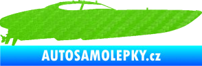 Samolepka Motorový člun 002 pravá 3D karbon zelený kawasaki