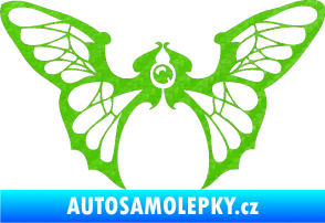 Samolepka Motýl 001 levá 3D karbon zelený kawasaki