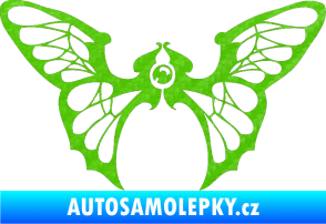 Samolepka Motýl 001 pravá 3D karbon zelený kawasaki