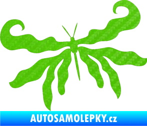 Samolepka Motýl 004 levá 3D karbon zelený kawasaki