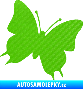 Samolepka Motýl 007 pravá 3D karbon zelený kawasaki