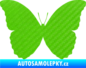 Samolepka Motýl 008 3D karbon zelený kawasaki