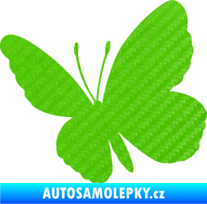 Samolepka Motýl 009 levá 3D karbon zelený kawasaki