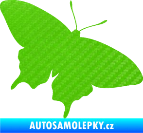 Samolepka Motýl 010 pravá 3D karbon zelený kawasaki