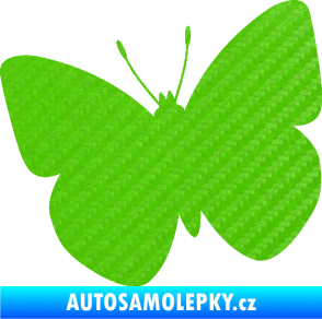 Samolepka Motýl 011 levá 3D karbon zelený kawasaki