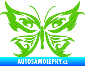Samolepka Motýl 012 3D karbon zelený kawasaki