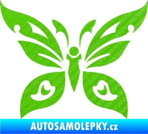 Samolepka Motýl 014 3D karbon zelený kawasaki