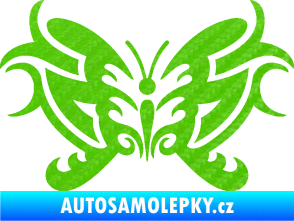 Samolepka Motýl 015 3D karbon zelený kawasaki